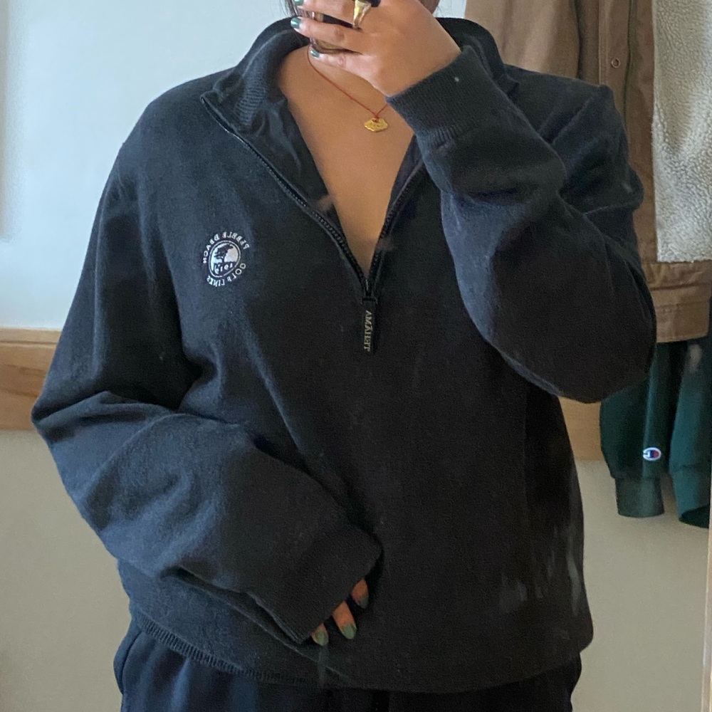 vintage pebble beach golf links quarter zip